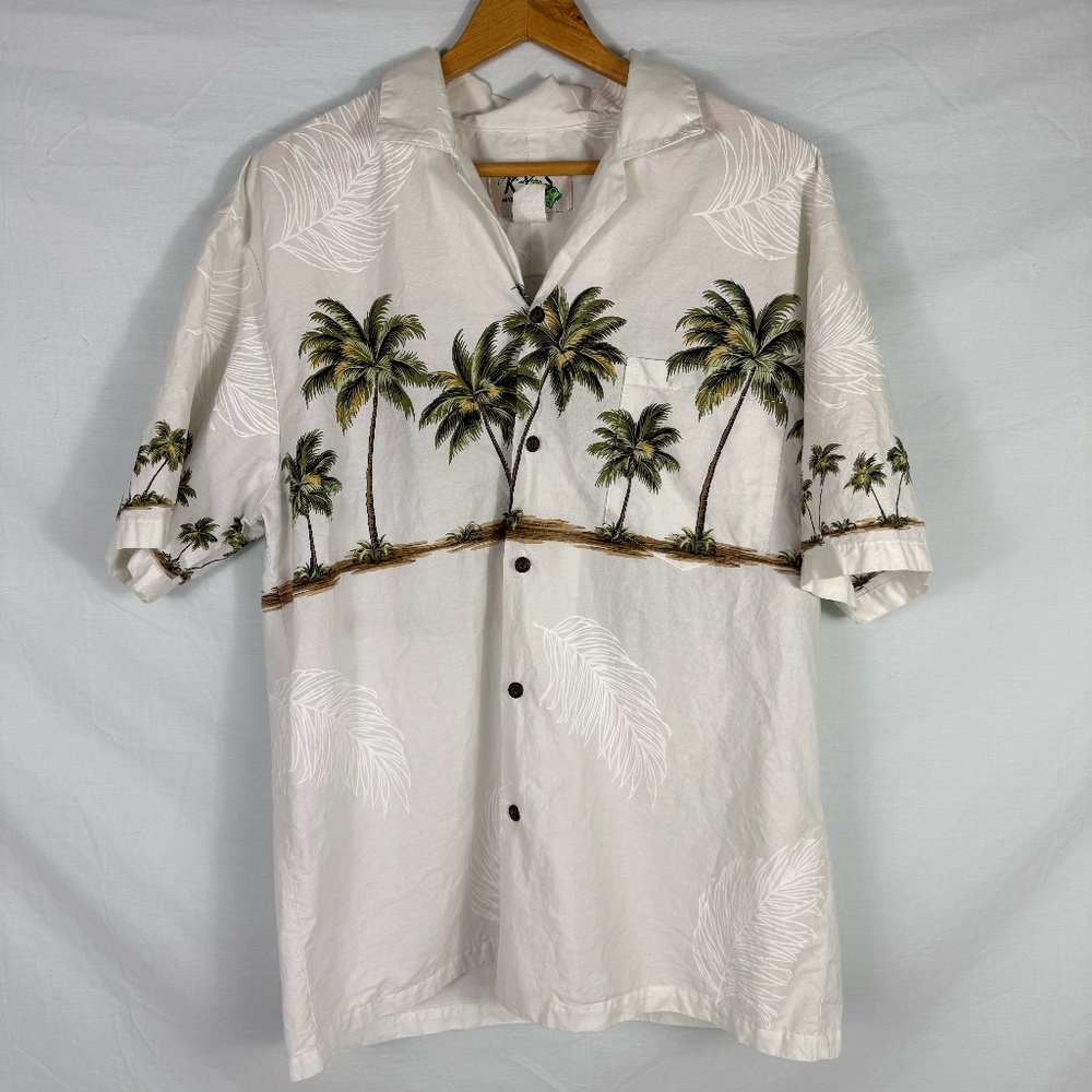 KY's Vintage Men's Button Up Hawaiian Shirt Size Large